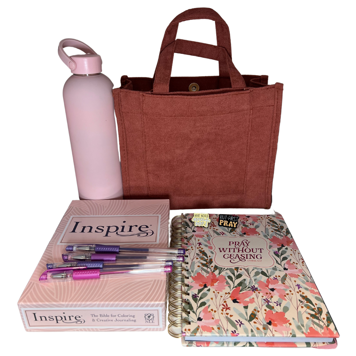 YOOLYCO Rosy Brown Tote Bible Set, 6 in 1