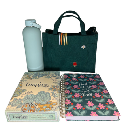 YOOLYCO Forrest Green Tote Bible Set, 6 in 1